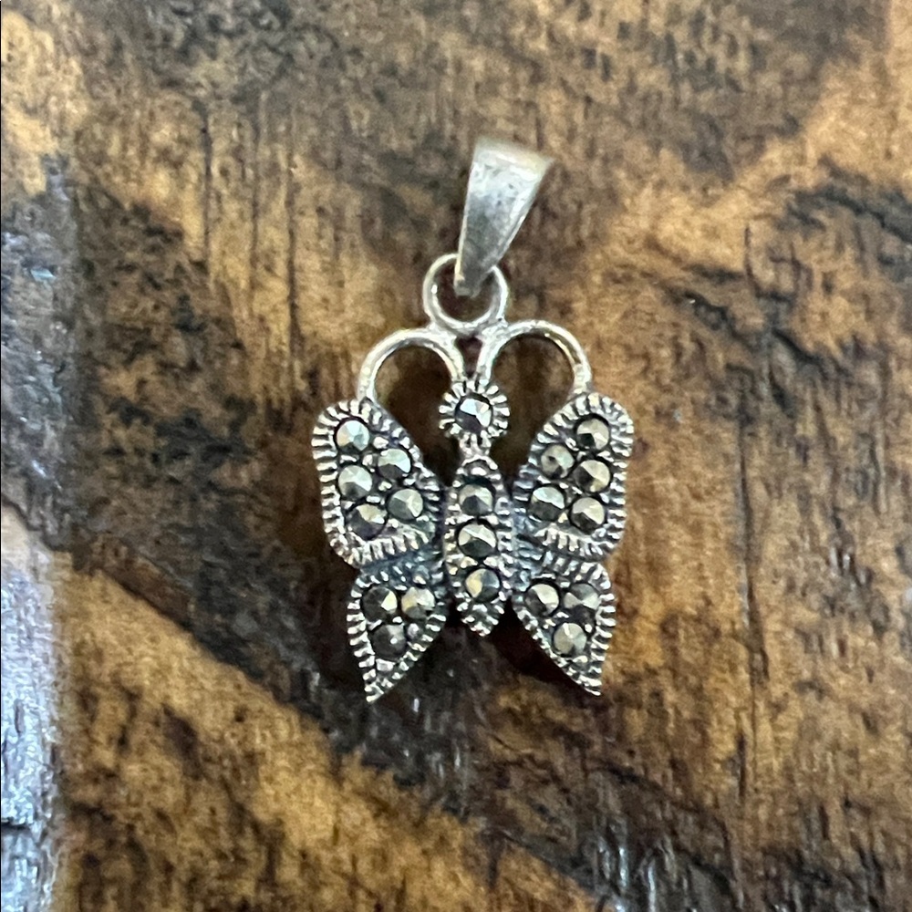 Marcasite Butterfly sterling silver Pendant